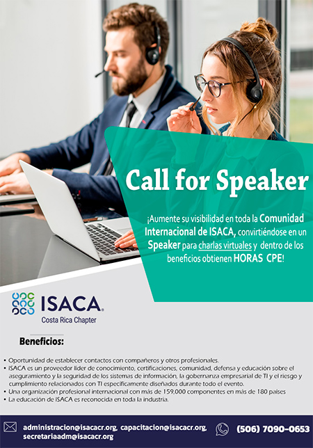 Call for Speaker Internacional- ISACA COSTA RICA 