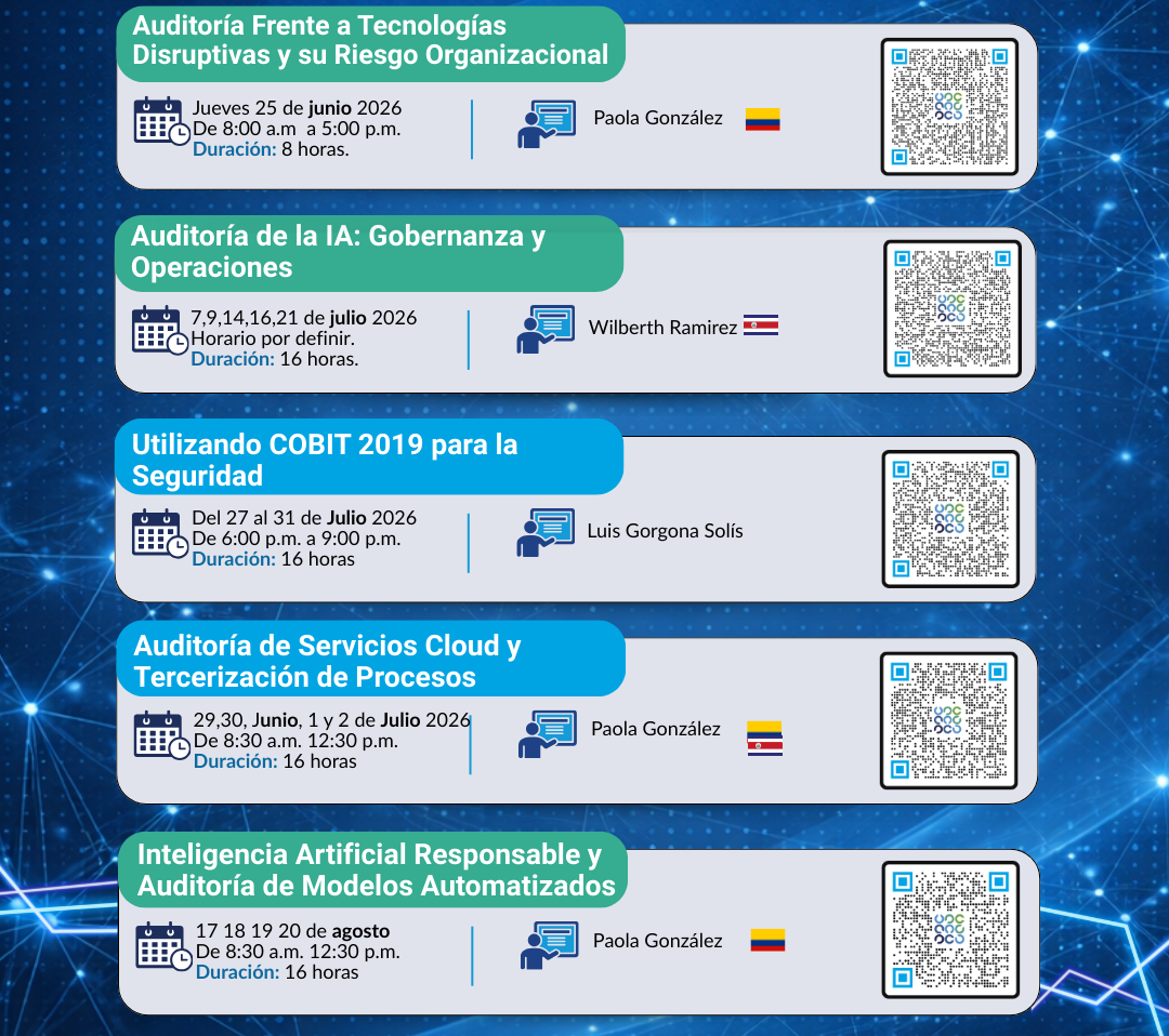 Reserva estas fechas en su agenda - Charlas, cursos, talleres y Eventos de ISACA 2026