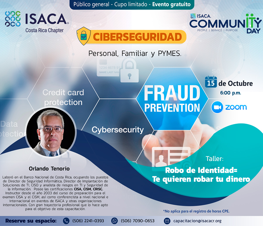 Taller Robo de Identidad= Te quieren robar tu dinero- Community Day 2020 - ISACA COSTA RICA CHAPTER 